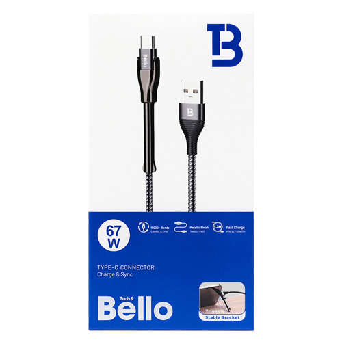 Bello BA-02 Type-C 67w 5A Stand Aparatlı Hızlı Şarj Ve Data kablosu 1.2 M