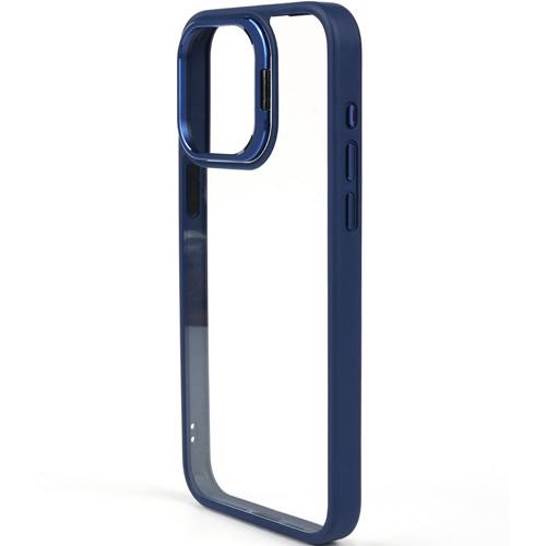 Bello iPhone 14 Pro Max Lacivert Kılıf Kamera Standlı + Lens koruyuculu Kapak