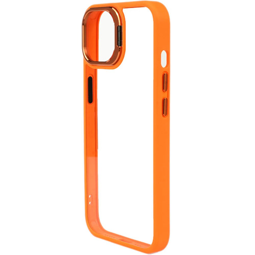 Bello Kamera Standlı + Lens koruyuculu iPhone 13 Turuncu Kılıf