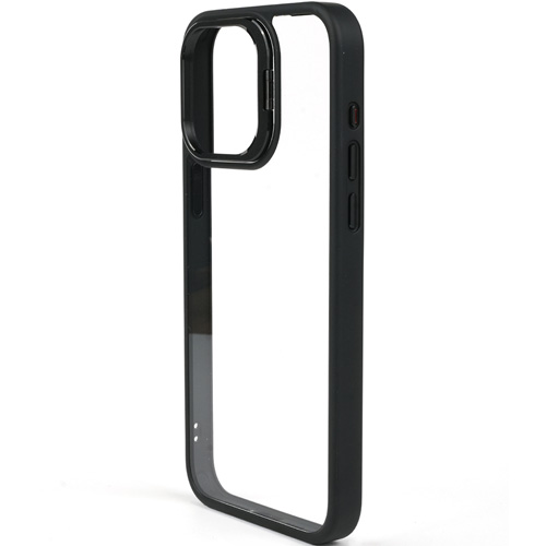 Bello Kamera Standlı + Lens koruyuculu iPhone 14 Pro Max Siyah Kılıf