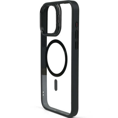 Bello Magsafe Uyumlu Kamera Standlı Ve Lens koruyuculu Siyah iPhone 13 Kılıf