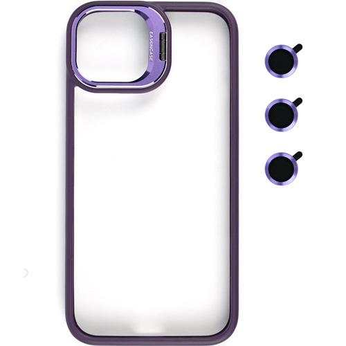 iPhone 14 Pro Max Kılıf Kamera Standlı + Lens koruyuculu Kapak
