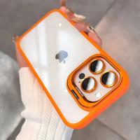 Bello Kamera Standlı +Lens koruyuculu iPhone 14 Pro Max Turuncu Kılıf