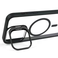 Bello Kamera Standlı Lens koruyuculu iPhone 14 Magsafe Siyah Kılıf