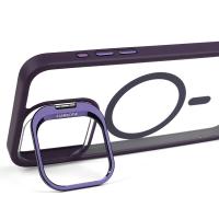 Bello Magsafe Uyumlu Kamera Standlı Ve Lens koruyuculu iPhone 13 Pro Mor Kılıf