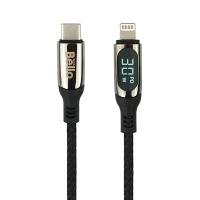 Bello Type-C To Lightning 30W Göstergeli Örgülü Hızlı Şarj Data Kablosu 1.2m